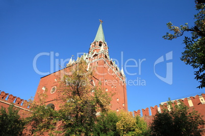 Kremlin tower on sky background