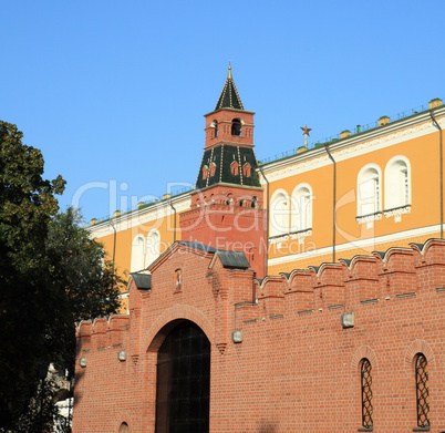 Kremlin tower on sky background