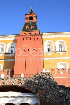 Kremlin tower on sky background