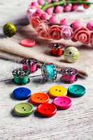 Bright buttons and thread