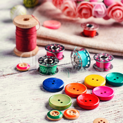 Set of colored buttons
