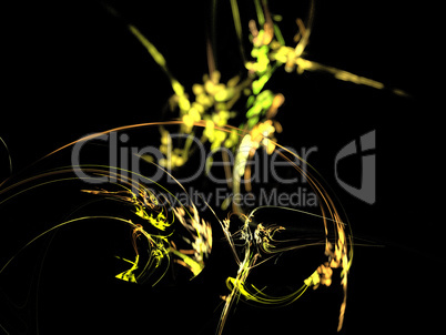 image of one Digital Fractal on Black Color