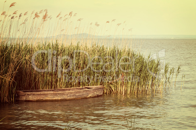 Small boat on the lake