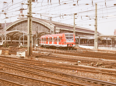 Trains in station vintage