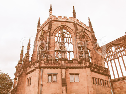 Coventry Cathedral ruins vintage