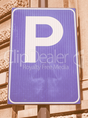 Parking sign vintage