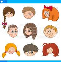 children cartoon characters set