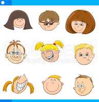 cartoon children characters set