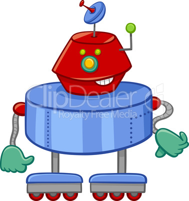 funny robot cartoon character