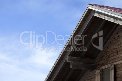Roof of old wooden hotel