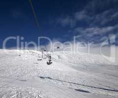 Gondola and chair lift at ski resort in nice day