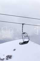 Chair lift at evening