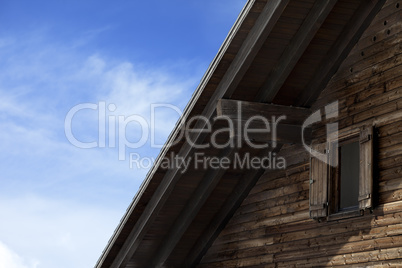 Roof of old wooden hotel