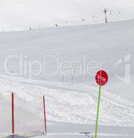 Closed ski slope with stop sign