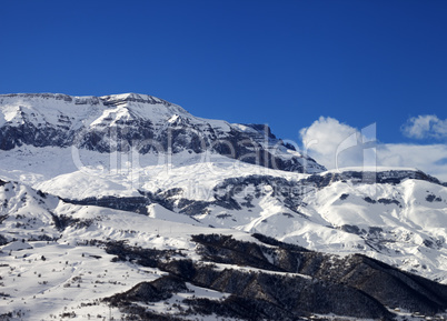 Winter mountains at nice sun day