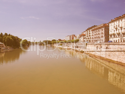 River Po Turin vintage