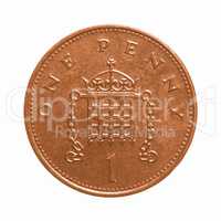 One penny coin vintage