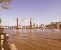 Retro looking Tower Bridge in London