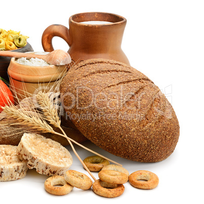 Composition of bread, milk, vegetables