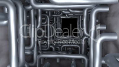 Pipes in tunnel render