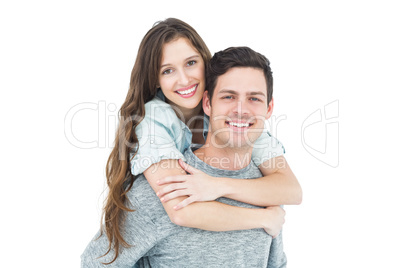 Couple embracing with arms around