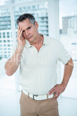 Man worried deeply about something