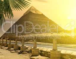 Pyramid of Khafre near road