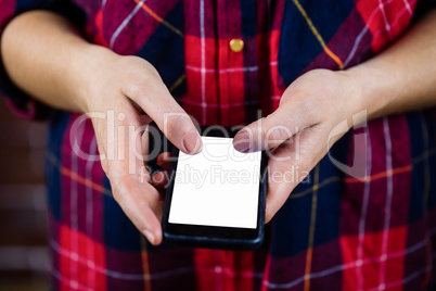 Feminine hands using smartphone