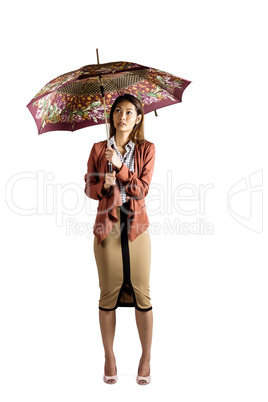 Businesswoman with an umbrella