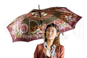 Businesswoman with an umbrella