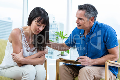 Woman consulting a therapist