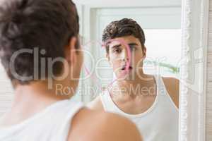 Man reflection in mirror