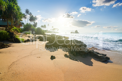 Stones on tropical beach