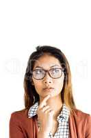 Thoughtful businesswoman with eyeglasses