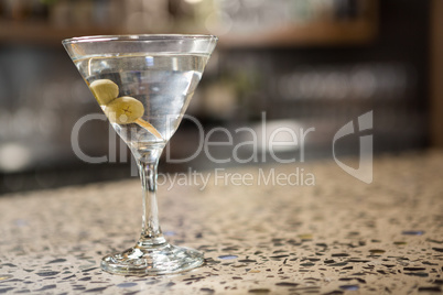 View of cocktail on counter