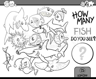 counting fish coloring book