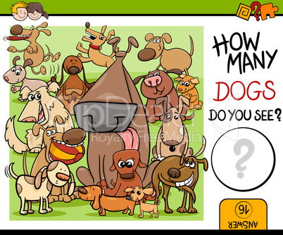 preschool counting task with dogs