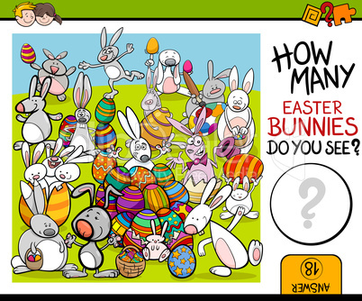 counting task with easter bunny