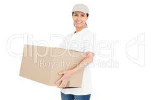 Delivery woman carrying a package