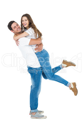 Boyfriend carrying his girlfriend