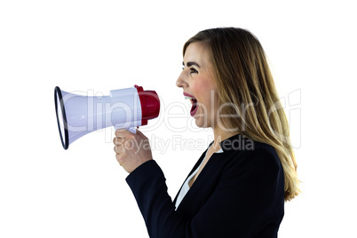 Woman with a megaphone