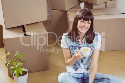 Young woman having coffee