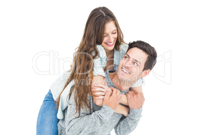 Couple embracing with arms around