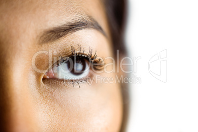 Close up view of a businesswoman looking away