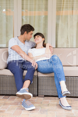 Young couple looking at each other