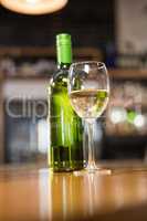 View of bottle of white wine