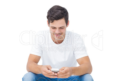 Handsome man texting