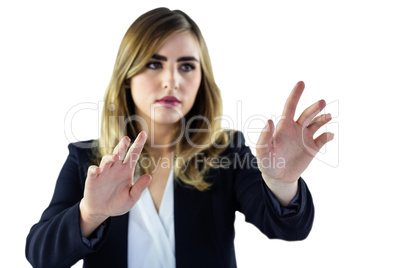 Woman explaining with gestures