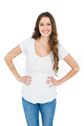 Smiling woman with hands on hips Smiling woman with hands on hips