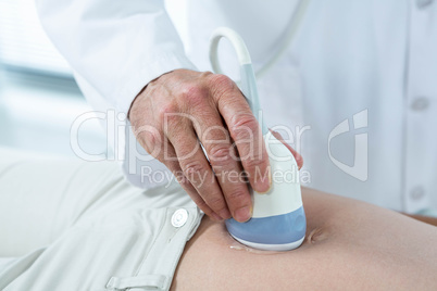 Pregnant woman undergoing ultrasound test